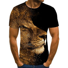 Load image into Gallery viewer, New high quality T-shirt 2019 rare things short sleeve lion fashion design men's 3D animal print T-shirt summer casual T-shirt