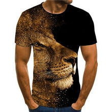 Load image into Gallery viewer, New high quality T-shirt 2019 rare things short sleeve lion fashion design men's 3D animal print T-shirt summer casual T-shirt