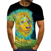 Load image into Gallery viewer, New high quality T-shirt 2019 rare things short sleeve lion fashion design men's 3D animal print T-shirt summer casual T-shirt