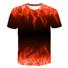 Load image into Gallery viewer, Men Women Casual Fashion 3D flame T-Shirt 2019 New Summer Customizable 3D Pattern T-Shirt Motion Tops Elegant Men flame T-Shirt